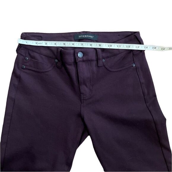 Liverpool Madonna Size 2/26 Petite Dark Plum Aubergine Zip Up Stretch Pants - Picture 9 of 10